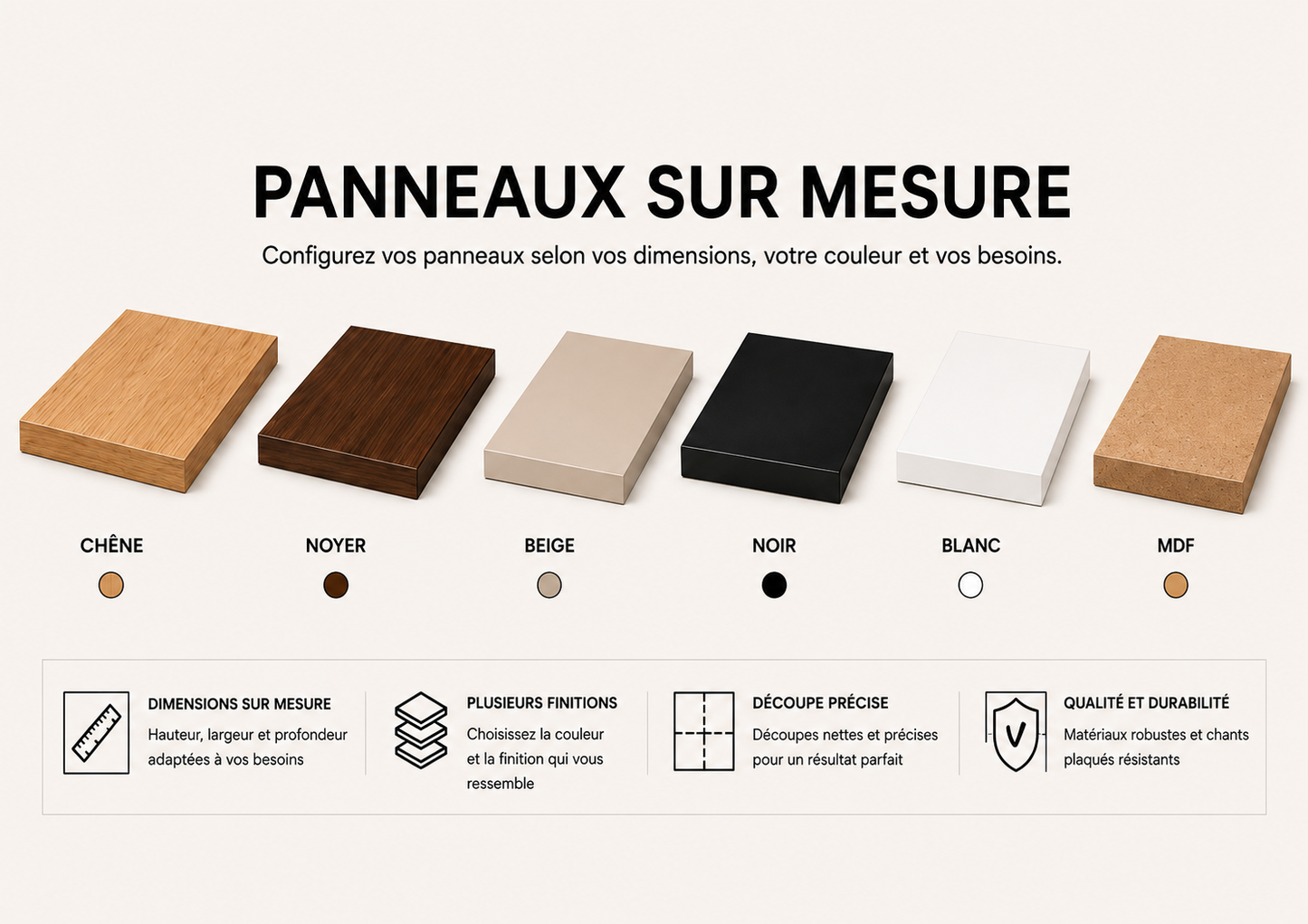 Panneaux sur mesure